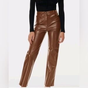 Wilfred Chestnut Vegan Leather Pants